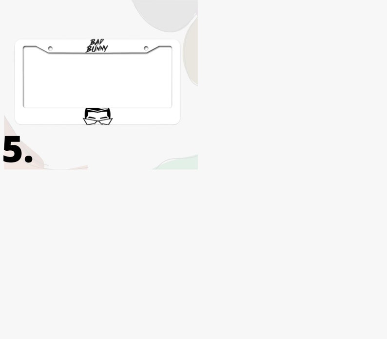 Bad Bunny Antitheft License Plate Frame 1 Side Printing With Etsy