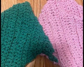 Maniques au crochet avec poignée