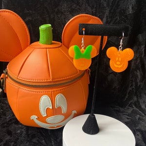 Glow In Dark Mouse and Bow Mouse Pumpkin Earrings