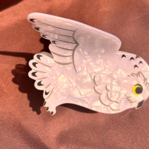White Owl Claw Hair Clip