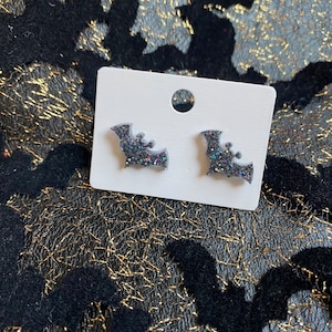 Glow In The Dark Bat Mouse Stud Earrings