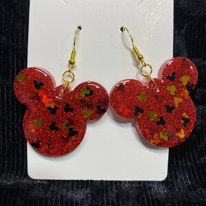 Glow in Dark Mouse Head Glitter Earrings
