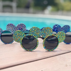 Color Shifting Rhinestone Mouse Ear Fashion Sunglasses