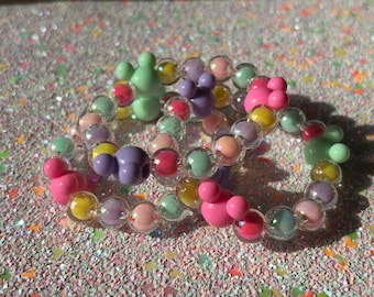 Pulsera infantil de ratón pastel