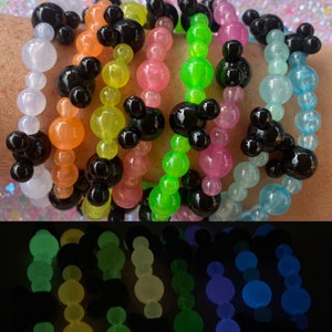 Glow In Dark Mouse Beaded Bracelets