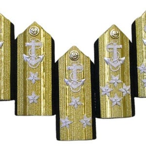 New US Navy Authentic Genuine Line Officers Admiral Ranks From 1-5 Stars Hard Shoulder Boards, Hi Quality, As Per US Navy Mil Approval