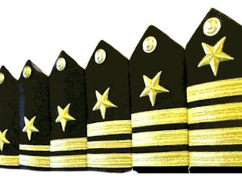 New US Navy Authentic Genuine Line Officers Hard Shoulder Boards Ranks, Hi Quality, As US Navy Mil Approved