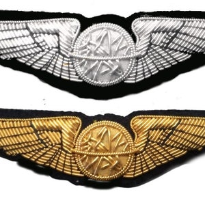 US Army Air Corp WWII Navigator Pilot Silver Gold Chest Wings in 3 Inch Size For COLLECTORS