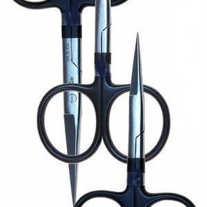 Three New Must Have Fishing Fly-Tying Scissors Set, Large Black Loops, Excellent Quality, Tungsten Carbide Tips on Stainless Steel Blades.