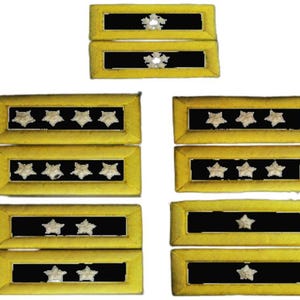 Correas de hombro rígidas auténticas para hombres de 1 a 5 estrellas del ejército de EE. UU., rangos, alambre de oro y plata. Fabricadas por CP. Excelente calidad.