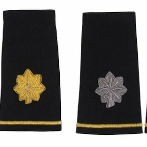 New Genuine US Army Soft Shoulder Epaulettes Major & LT. Colonel Racks in Gold Silver Bullion. 3D Hand Embroidery. Excellent Quality