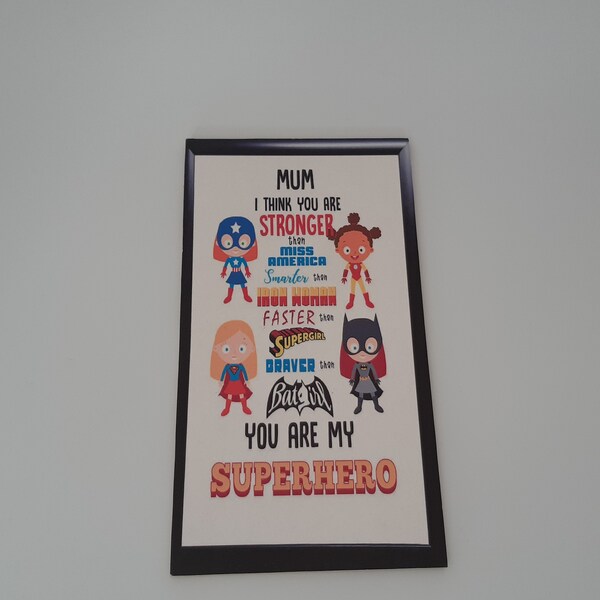 Superhero mum wall/door plaque/sign