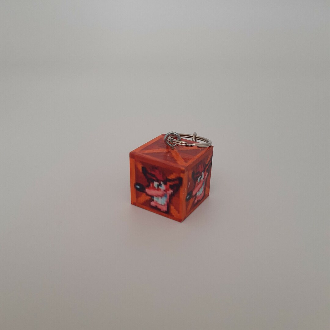 Handmade Wooden Popular CB Bandicoote Game Block Keychain Keyring ...