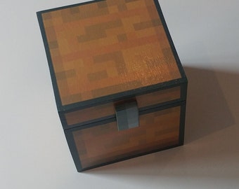 Handmade wooden popular mining game 8 bit gaming classic brown chest