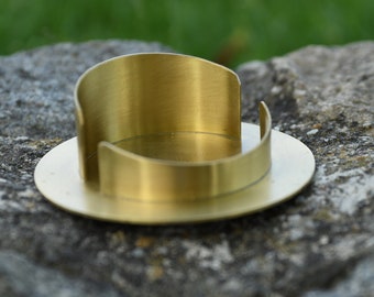 Leuchter Kerzenständer für 70mm 7cm Messing gebürstet gold Kerzenhalter Kerzenleuchter für Taufe Kommunion Hochzeit