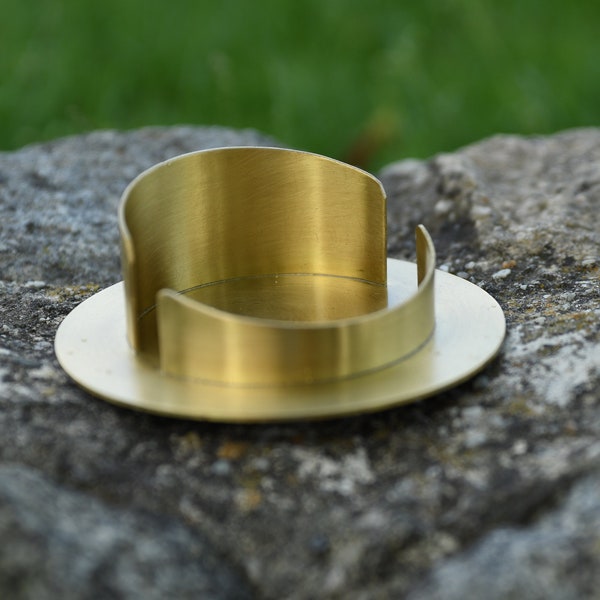 Leuchter Kerzenständer für 70mm 7cm Messing gebürstet gold Kerzenhalter Kerzenleuchter für Taufe Kommunion Hochzeit