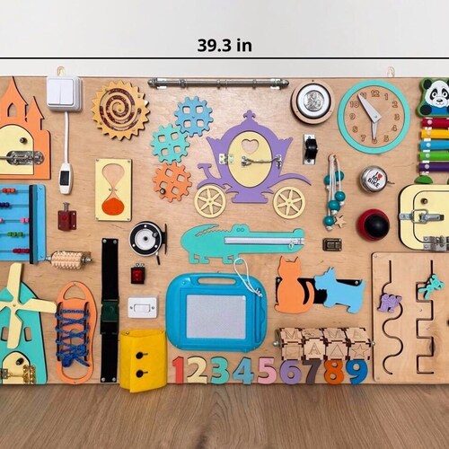 Busy board for toddlers, perfect birthday gift, Montessori toy, sensory shops board