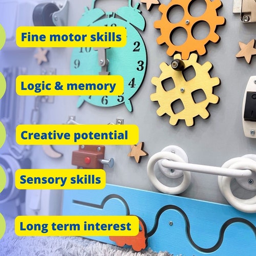 Busy board for toddlers, perfect birthday gift, Montessori toy, sensory shops board