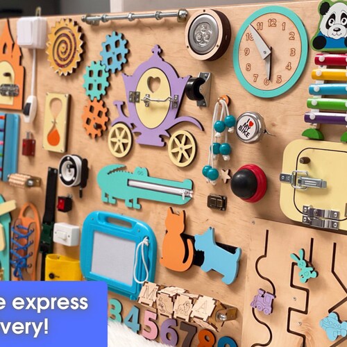 Busy board for toddlers, perfect birthday gift, Montessori toy, sensory shops board
