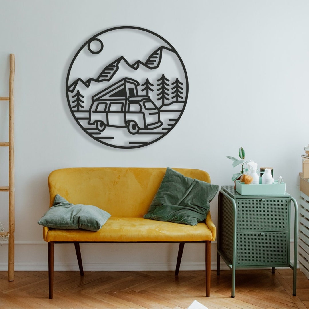 Camper Metal Wall Decor Metal Wall Art Adventure Road Trip Etsy