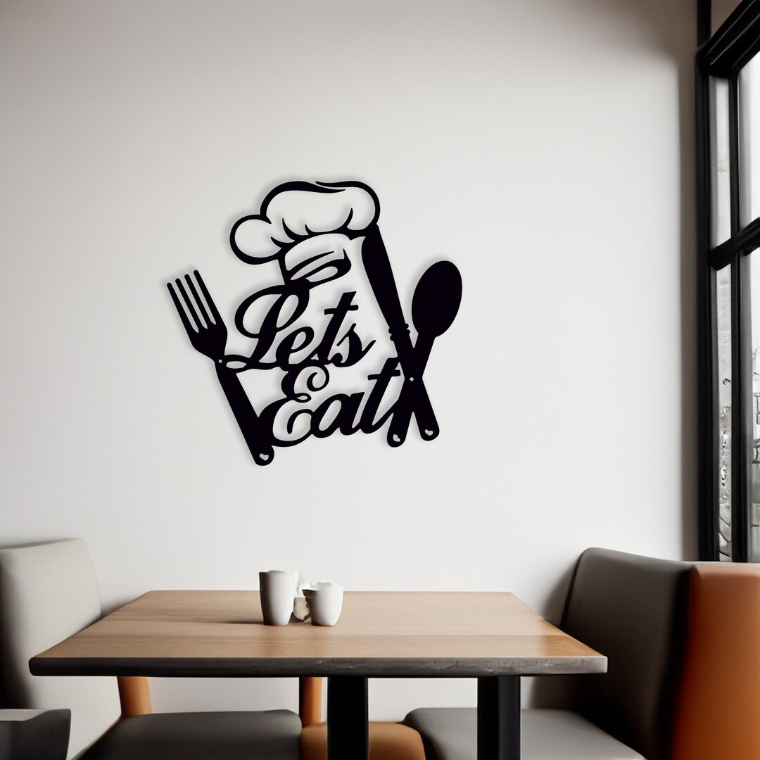 Lets Eat Wall Art Metal Wall Decor Metal Wall Decor Etsy