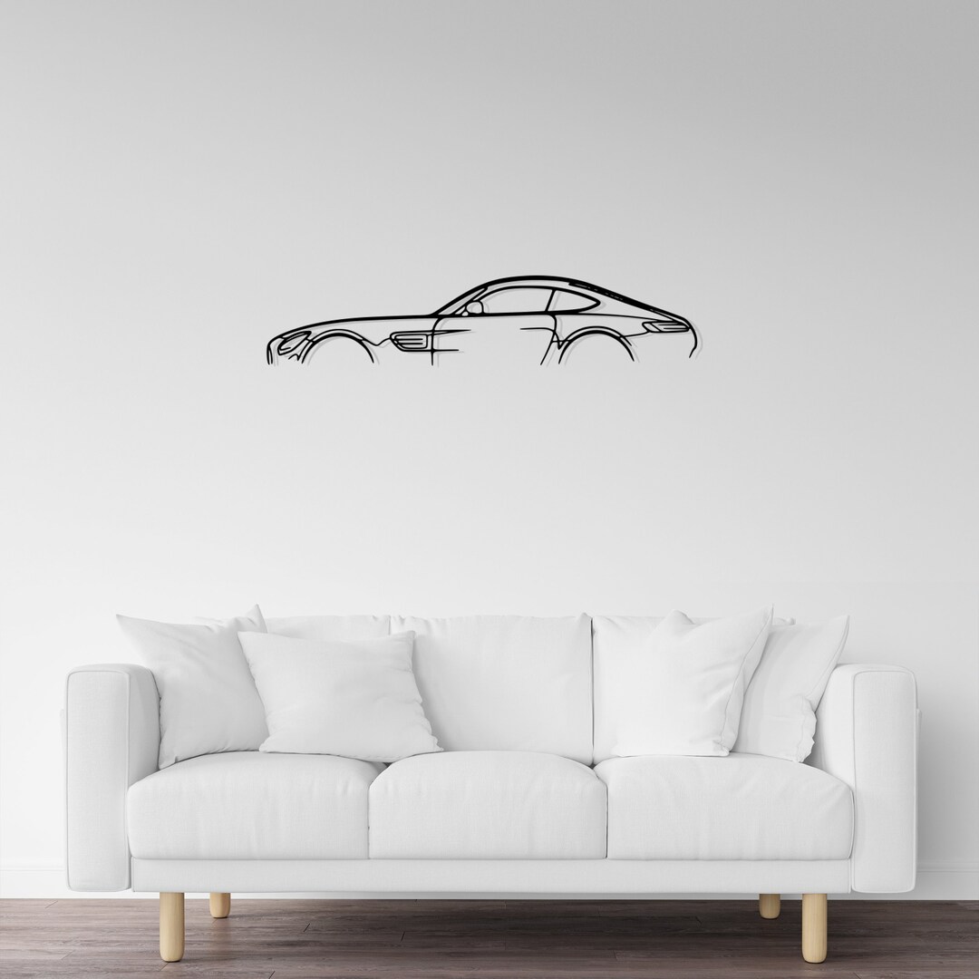 AMG GT 2018 Silhouette Metal Wall Art Black Metal Trendy Wall - Etsy