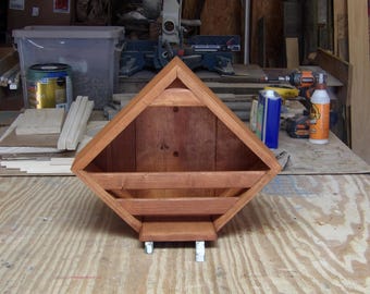 Diamond Shape Nesting or Roosting Dove Box Made from Pinewood with Old Cherry Finish.