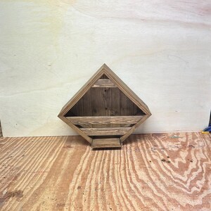 Pine Wood Diamond Dove Box: Early American Finish, Mounting Screws Included