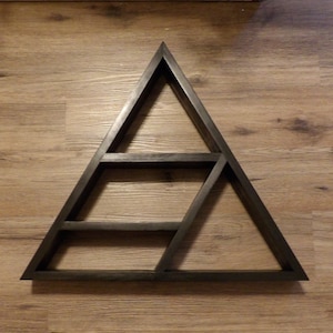24&quot; x 21&quot; x 3.5 Floating Triangle Wall Shelf with Black Finish