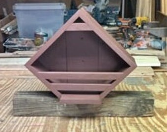 Diamond Shape Dove Nesting or Roosting Box Painted with Spicewood Brown Exterior Paint.