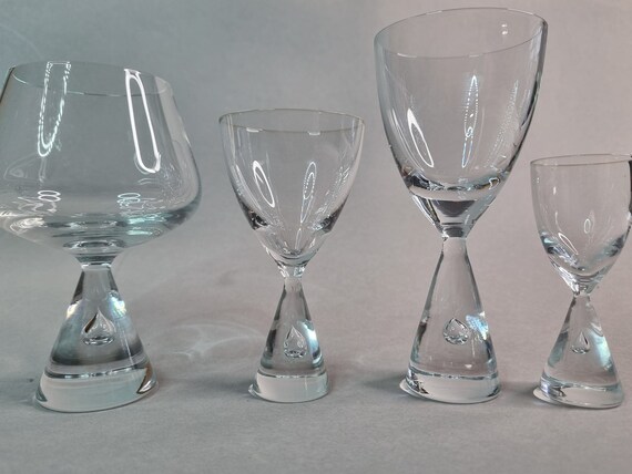 Liqueur Sherry Wine Aquavit glass | Original Holmegaard Princess Tear Drop Control Bubble Stem |B. Severin |
