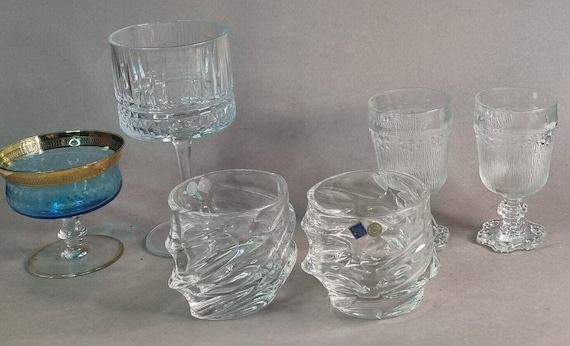 Stained glass wine & sparkling wine | Vintage studio glass | various shapes