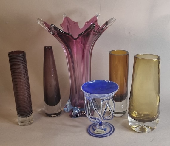 Stained glass vases | Vintage studio glass | various shapes & designs
