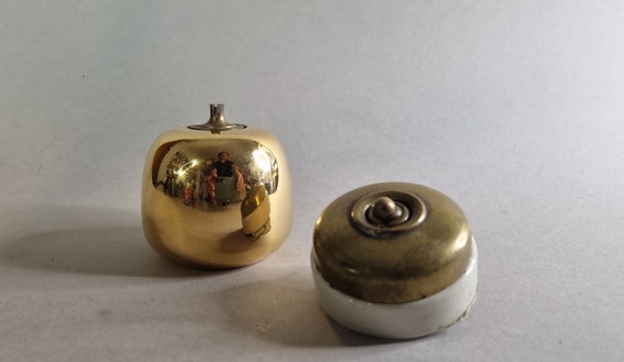 Door fittings light switch oil light made of brass | Art Nouveau Wilhelminian period | Antique