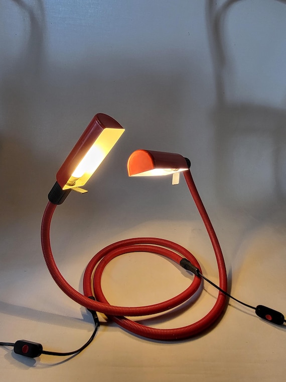 Set of two dutch Kobra snake table lamps from Vrieland 70ies