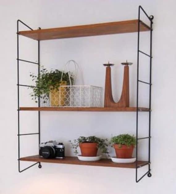 Original midcentury German WHB wall shelf | String shelf system from the 60s