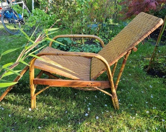 Garden furniture rattan chair | Bamboo | 60s | Original rarity