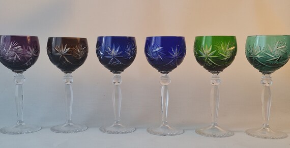 Wine glass large | 24% lead crystal with diamond cut | Annahütte