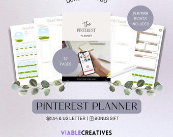 Pinterest Planner, Social Media Content Planner, Pinterest Content Planner, Digital Promotion Planner, Pinterest Strategy Plan, PLR/MRR