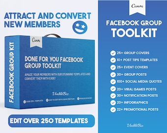 Facebook Group Toolkit, Facebook Group Posts, Facebook Templates Canva, Facebook Post Template, Business Canva Facebook Post, Facebook Canva