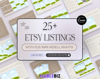PLR Etsy Listing Mockup Templates Bundle for Digital Products, Editable Canva Mockups for Etsy Listing, Etsy Product Image Mockup Templates