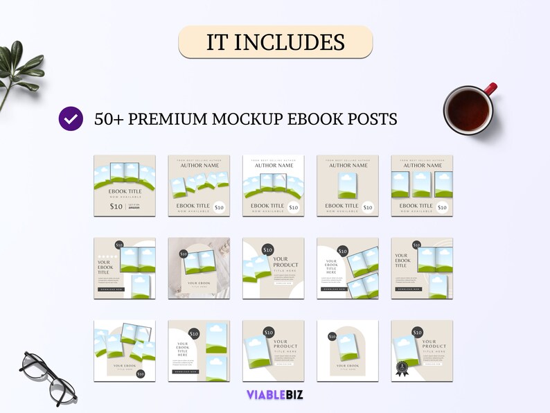 50 versatile ebook mockups for marketing