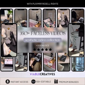 Faceless Reels, Faceless Reels with Master Resell Rights and Private Label Rights, Faceless Aesthetic Reels, Faceless Aesthetic Reels Bundle
