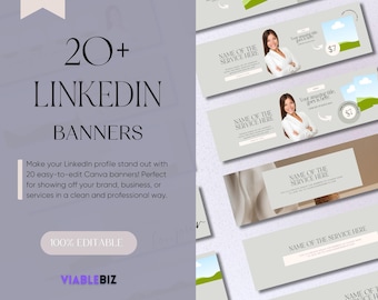 20 Linkedin-Banner, Linkedin-Cover-Vorlagen, Linkedin-Banner Mockup, Linkedin-Profil-Bannervorlagen, Bearbeitbare Link-Link-Banner