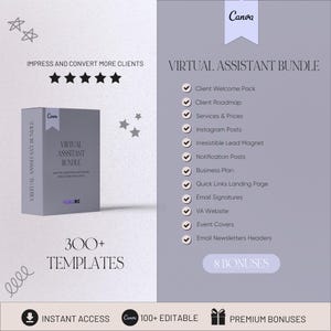 Full Virtual Assistant Kit, VA Templates, Client Welcome Pack, Virtual Assistant, Canva Virtual Assistant Planners, Proposal, VA Website