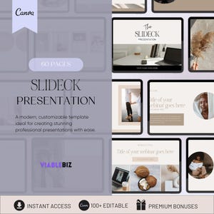 Course Slide Deck, Course Creator Presentations Template, Pitch Deck Template, Webinar Slide Deck, Business Presentation Canva Template