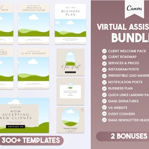 Virtual Assistant Bundle, Virtual Assistant Proposal, Client Welcome Pack, Virtual Assistant Website, Virtual Assistant Posts