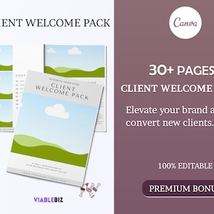Client Welcome Packet, Virtual Assistant Welcome Packet, Client welcome guide, Client Onboarding Proposal Template, Canva Template