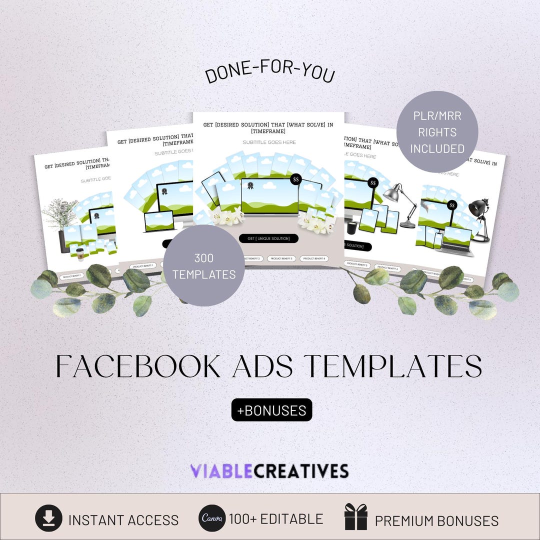PLR Facebook Mockups, PLR Canva Mockups, PLR Facebook Ads Templates ...