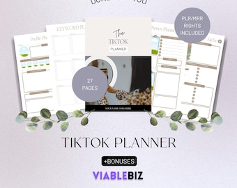 TikTok Planner: Social Media Content, Canva Template (PLR/MRR)